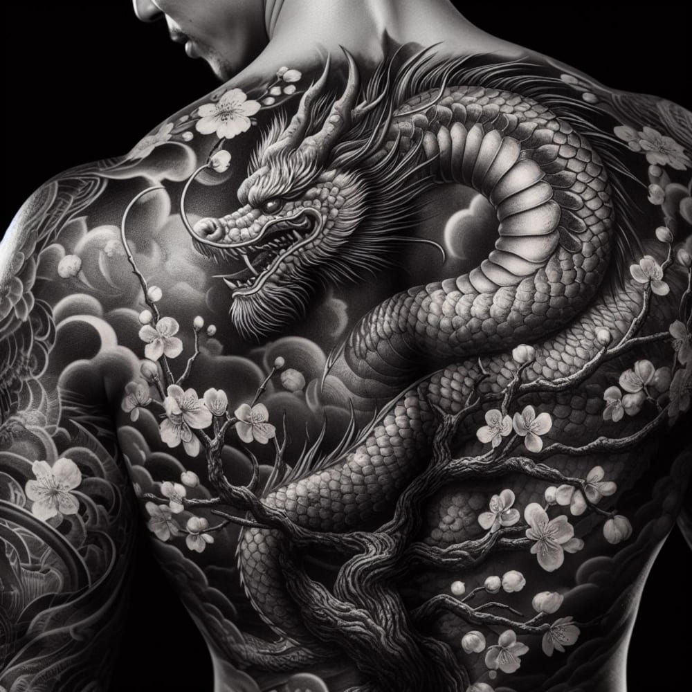 Dragon dans le dos