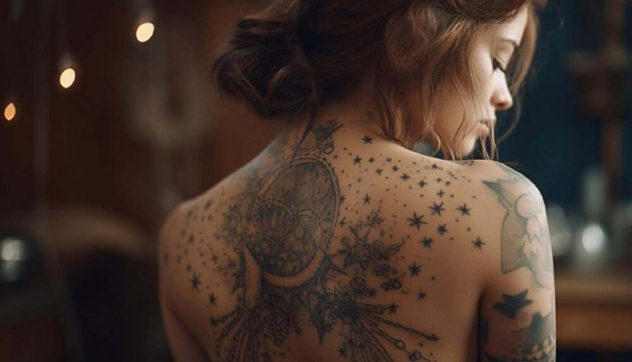 Tatouage femme dos - Colonne vertébrale - Côtes - Omoplates
