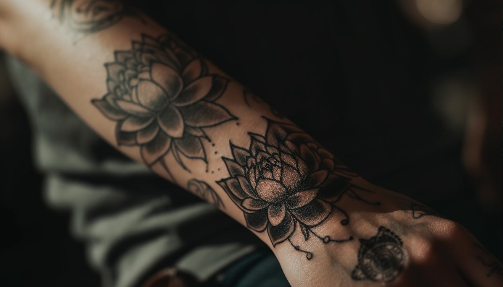 Tatouage fleur lotus bras