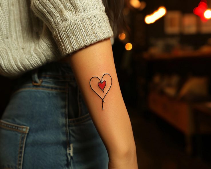 Tatouage Coeur Rouge